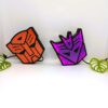 Lámparas LED Transformers Autobot y Decepticon impresas en 3D.
